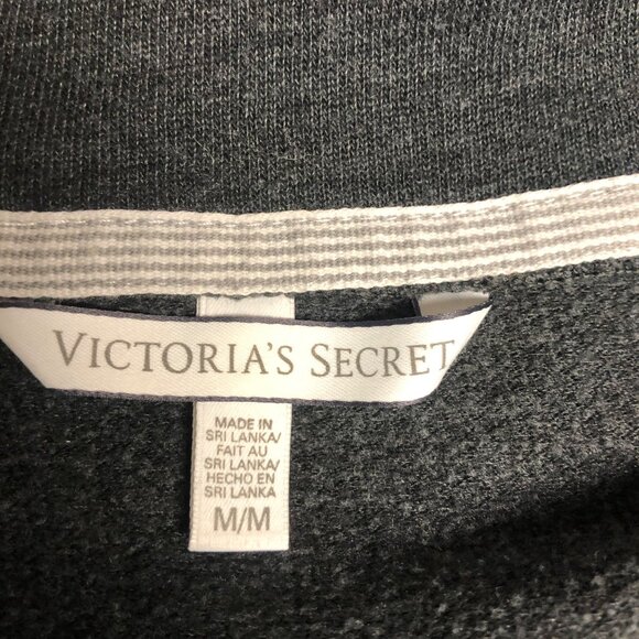 Victorias Secret Sweatshirt Gray Womens Size Medium Partial Zip Pullover - Picture 6 of 10